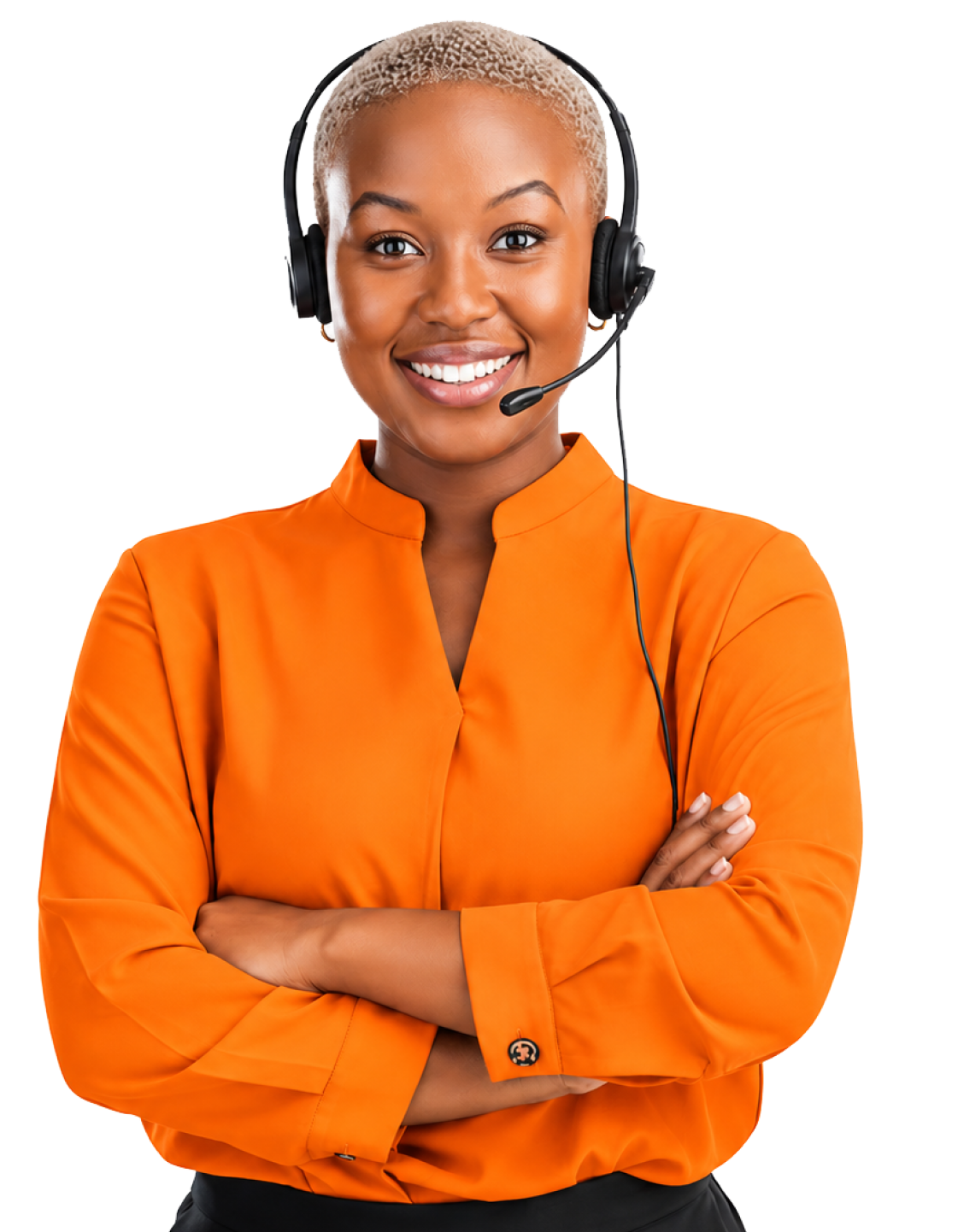 Conseillère clientèle souriante et professionnelle de AI Services & Consulting